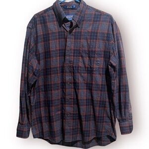 Pendleton Canterbury Cloth Plaid Button Down Shirt Pima Cotton Merino Wool M